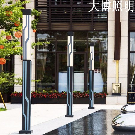 方形景觀燈豎條紋廣場(chǎng)照明戶外簡(jiǎn)約景觀燈柱特色LED現(xiàn)代庭院燈