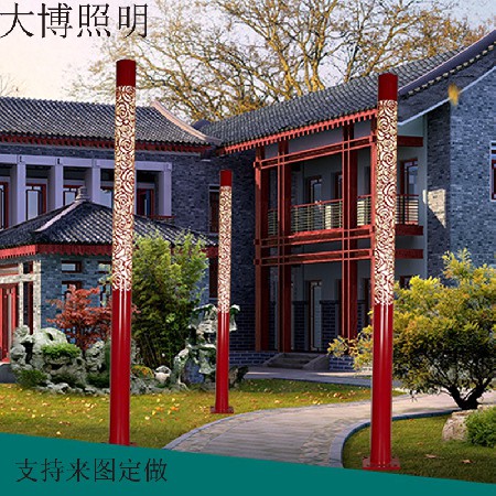 LED景觀燈鋁制圓形鏤空玫瑰花紋小區(qū)花園燈特色景觀燈柱批發(fā)